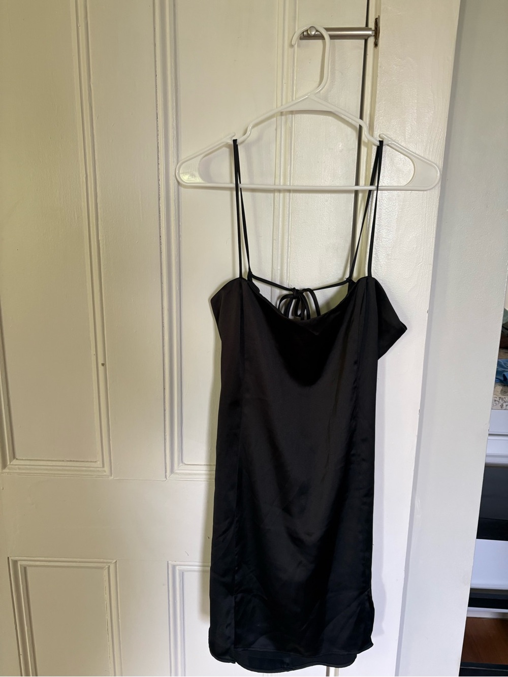 Forever 21 Black Satin Mini Slip Dress